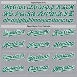 Custom Name and Number Personalized Gray Kelly Green-White Baseball Jersey Authentic Raglan Sleeves Personalized Gray Kelly