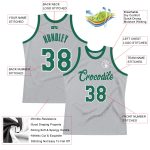 Personalized Custom Basketball Jersey with Name and Number - Gray Kelly Green White Authentic Throwback Design Personalized