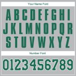 Personalized Custom Basketball Jersey with Name and Number - Gray Kelly Green White Authentic Throwback Design Personalized