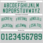 Custom Name & Number Basketball Shorts - Authentic Throwback in Gray Kelly Green-White Personalized Gray Kelly Green-White