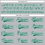 Custom Name and Number Hockey Jersey in Gray Kelly Green-White - Personalized Lace Neck Team Jersey Personalized Gray Kelly