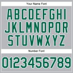 Custom Name and Number Personalized Performance T-Shirt Gray Kelly Green White Personalized Gray Kelly Green-White Performance