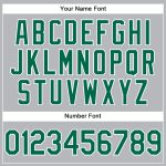 Custom Name and Number Performance Vapor Golf Polo Shirt - Gray Kelly Green-White Personalized Gray Kelly Green-White Performance