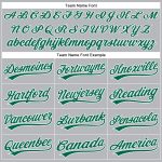 Custom Name and Number Performance Vapor Golf Polo Shirt - Gray Kelly Green-White Personalized Gray Kelly Green-White Performance