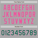 Custom Two Tone Varsity Letterman Bomber Jacket - Personalized Gray Kelly Green White Pink with Name and Number Personalized