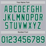 Personalized Two-Button Unisex Softball Jersey in Gray, Kelly Green & White Personalized Gray Kelly Green-White Two-Button