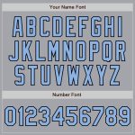 Customizable Authentic Baseball Jersey in Gray Light Blue Black - Personalized Name and Number, Available in 3 Colors Personalized