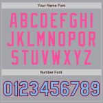 Custom Authentic Baseball Jersey - Personalized Gray Light Blue Black Pink with Name and Number Personalized Gray Light Blue