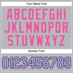 Custom Performance Vapor Golf Polo Shirt - Personalized Gray Light Blue Black-Pink with Team Name & Number Personalized Gray