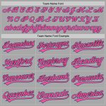 Personalized Unisex Softball Jersey Gray Light Blue Black Pink Two-Button Design Personalized Gray Light Blue Black-Pink
