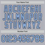 Custom Name Number Unisex Softball Jersey Two-Button Gray Light Blue Black Personalized Team Apparel Personalized Gray Light
