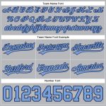 Custom Basketball Shorts with Personalized Name and Number in Gray, Light Blue, and Navy Personalized Gray Light Blue-Navy