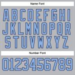 Custom Name and Number Hockey Jersey in Gray Light Blue and Navy - Personalized Team Apparel Personalized Gray Light Blue-Navy