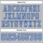 Customizable Gray Light Blue Navy Mesh Football Jersey with Personalized Name & Number - Authentic Team Style Personalized