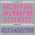 Custom Name and Number Authentic Baseball Jersey in Gray and Light Blue-Pink - Personalized Team Jersey Personalized Gray