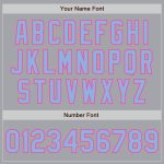 Custom Name and Number Personalized Baseball Jersey in Gray Light Blue-Pink Authentic Raglan Sleeves Personalized Gray Light