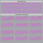 Custom Name and Number Personalized Baseball Jersey in Gray Light Blue-Pink Authentic Raglan Sleeves Personalized Gray Light