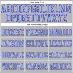 Custom Team Name Number Gray Light Blue-Purple Authentic Football Jersey - Personalized Mesh Jersey Personalized Gray Light
