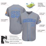 Custom Name and Number Personalized Baseball Jersey - Gray Light Blue-Royal Authentic Drift Fashion Team Gear Personalized