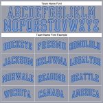Custom Name and Number Personalized Baseball Jersey - Gray Light Blue-Royal Authentic Drift Fashion Team Gear Personalized