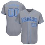 Custom Name and Number Personalized Baseball Jersey - Gray Light Blue-Royal Authentic Drift Fashion Team Gear Personalized