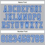Custom Football Jersey - Personalized Mesh Jersey in Gray and Light Blue-Royal with Name and Number Personalized Gray Light