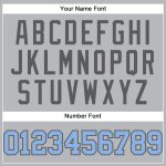 Custom Team Baseball Jersey with Personalized Name and Number - Gray Light Blue and Steel Gray Personalized Gray Light Blue-Steel