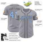 Custom Team Baseball Jersey with Personalized Name and Number - Gray Light Blue and Steel Gray Personalized Gray Light Blue-Steel
