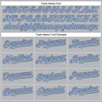 Custom Team Baseball Jersey with Personalized Name and Number - Gray Light Blue and Steel Gray Personalized Gray Light Blue-Steel