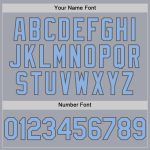 Custom Name Number Personalized Baseball Jersey - Light Blue Steel Gray Sleeveless Team Wear Personalized Gray Light Blue-Steel