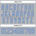 Custom Name Number Hockey Jersey - Personalized Gray Light Blue Steel Gray Lace Neck Team Jersey Personalized Gray Light