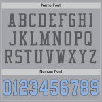 Custom Team Football Jersey with Personalized Name and Number - Gray Light Blue-Steel Gray Mesh Authentic Jersey Personalized
