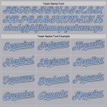Custom Name and Number Personalized Baseball Jersey - Gray Light Blue-Steel Gray Authentic Throwback Mesh Design Personalized