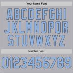 Custom Name and Number Personalized Baseball Jersey - Gray Light Blue-Steel Gray Authentic Throwback Mesh Design Personalized