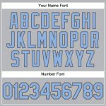 Custom Performance T-Shirt Personalized Team Gray Light Blue-Steel Gray with Name and Number Personalized Gray Light Blue-Steel