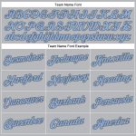 Custom Performance T-Shirt Personalized Team Gray Light Blue-Steel Gray with Name and Number Personalized Gray Light Blue-Steel