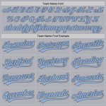 Custom Team Name and Number Gray Light Blue Two-Button Unisex Softball Jersey Personalized Gray Light Blue-Steel Gray Two-Button