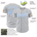 Custom Bear Surfing Baseball Jersey - Personalized Gray Light Blue 3D Pattern with Name & Number Personalized Gray Light