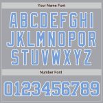 Custom Name Number Authentic Baseball Jersey - Gray Light Blue-White, Personalized Team Apparel Personalized Gray Light Blue-White