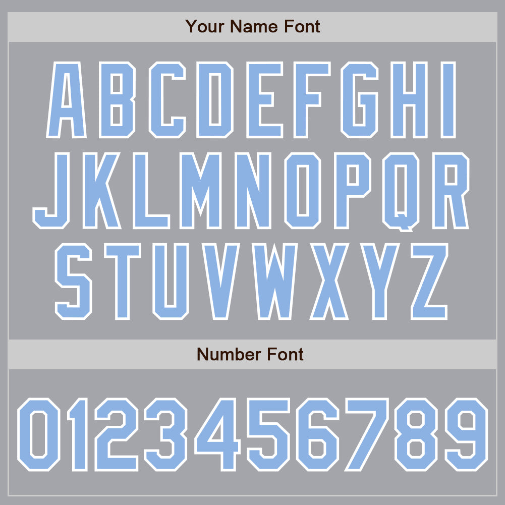 Personalized Gray Light Blue-White Authentic Raglan Sleeves Baseball Jersey Team Custom Name and Number Custom Name and Number Baseball Jersey - Personalized Gray Light Blue White Authentic Raglan Sleeves Personalized Gray Light - Image 5