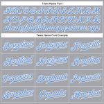 Custom Name Number Sleeveless Baseball Jersey - Personalized Gray Light Blue White Authentic Team Apparel Personalized Gray