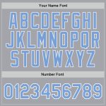 Personalized Authentic Gray Light Blue-White Throwback Basketball Jersey Personalized Gray Light Blue-White Authentic Throwback