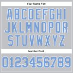 Customizable Basketball Jersey with Personalized Name and Number - Gray Light Blue-White Authentic Throwback Style Personalized