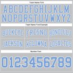 Customizable Gray Light Blue Basketball Shorts with Team Name and Number - Authentic Throwback Design Personalized Gray Light