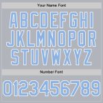 Custom Name and Number Personalized Baseball Jersey - Gray Light Blue-White Line Authentic Team Sports Apparel Personalized