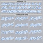 Custom Name and Number Personalized Baseball Jersey - Gray Light Blue-White Line Authentic Team Sports Apparel Personalized