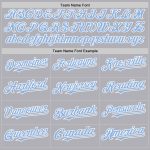 Custom Gray Light Blue-White Mesh Baseball Jersey with Personalized Name and Number - Authentic Throwback Style Personalized