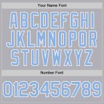 Custom Gray Light Blue-White Mesh Baseball Jersey with Personalized Name and Number - Authentic Throwback Style Personalized