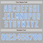 Custom Softball Jersey Personalized Unisex Gray Light Blue White Two-Button with Name & Number Personalized Gray Light Blue-White