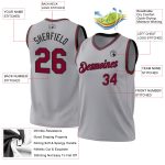 Personalized Authentic Basketball Jersey with Custom Name & Number - Gray Maroon-Black Team Edition Personalized Gray Maroon-Black